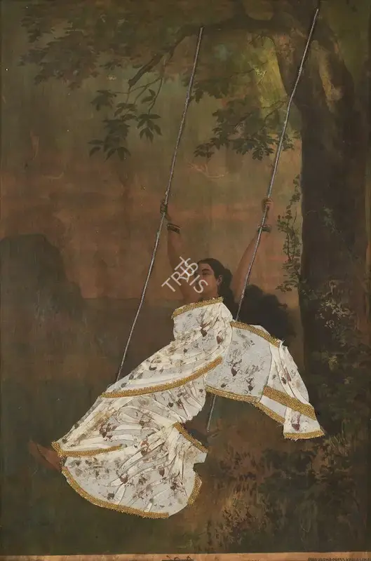 Raja Ravi Varma (Artist), Mohini on a Swing, Graphic Art