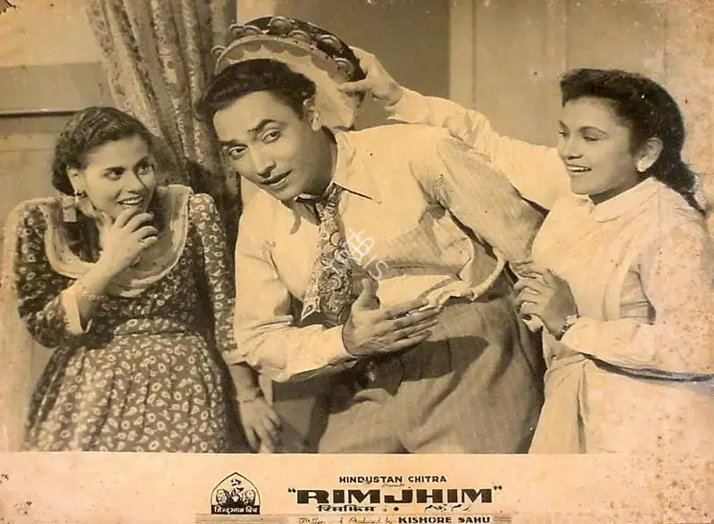 Kishore Sahu (Producer), Rimjhim, 1949, Lobby Card