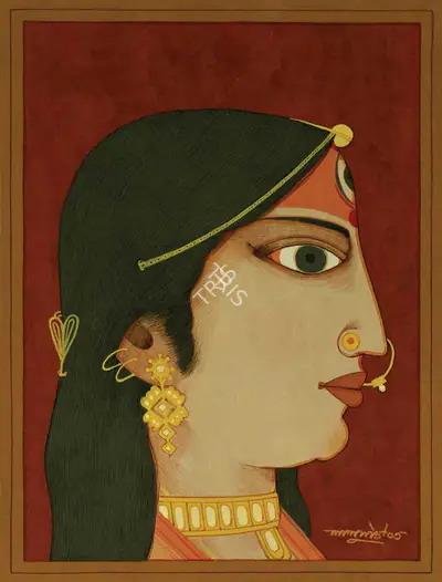 Lalu Prasad Shaw (Artist), Durga, 2003, Painting
