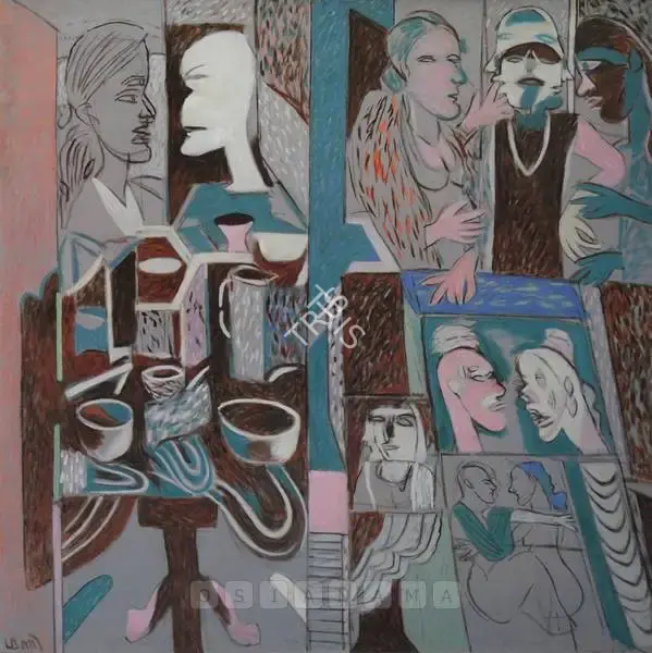 Subramanyan, K.G. (Artist). Studio, 2000 | Painting, Sa.Onl/06.12.07, 2007 · Saffronart