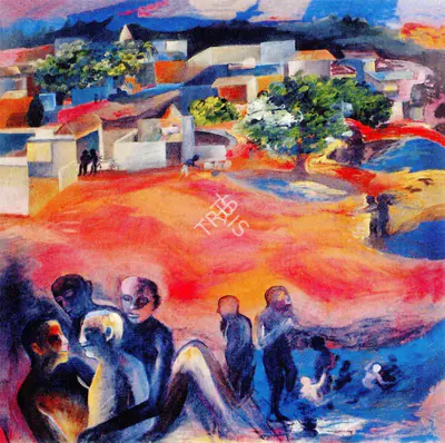 Khakhar, Bhupen P. (Artist). Ghost City Night . Oil on Canvas, 1991 | Bhupen Khakhar , 1998 | Painting | FineArts | 00149685