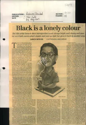 Kishore Singh (Reporter), Black is A Lonely Colour, 2009, Newspaper Clipping