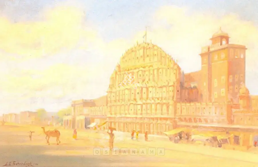 Sardar Sobha Singh (Artist), Hawah Mahal, Jaipur (Palace Of The Winds), 1946, Painting
