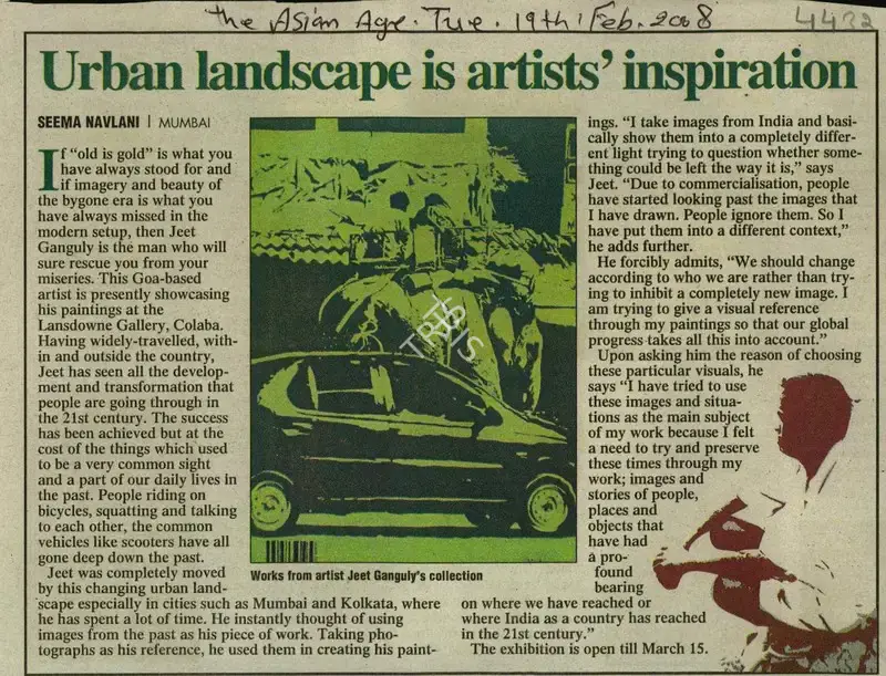 Seema Navlani (Reporter), Urban Landscape is Artists'Inspiration, 2008, Newspaper Clipping