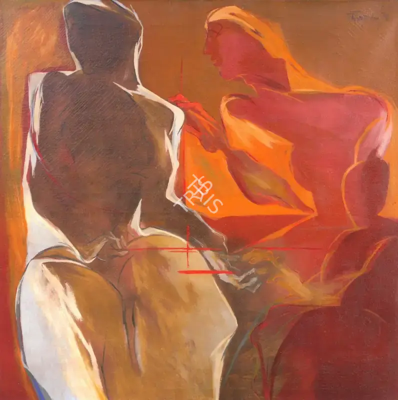 Jatin Das (Artist), The Touch, 1979, Painting
