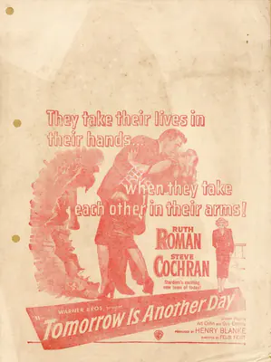 Felix E. Feist (Director), Tomorrow Is Another Day, 1951, Handbill