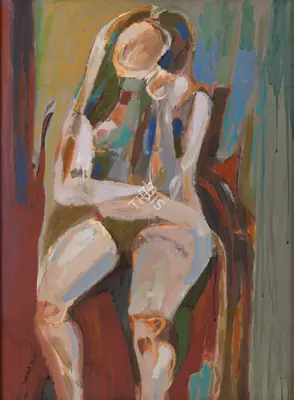 Jyoti Bhatt (Artist), Figure Study, 1964, Painting