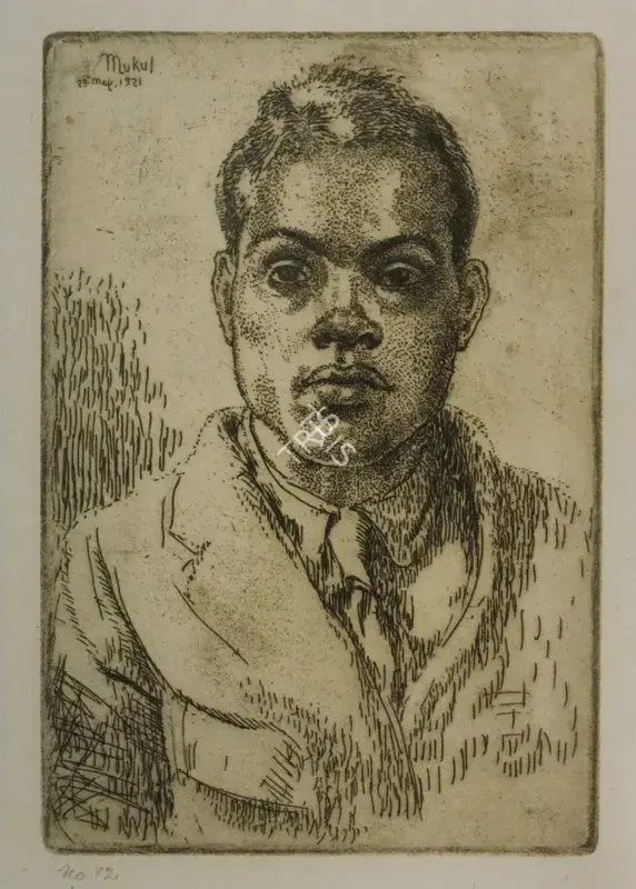 Leon Underwood (Artist), A Portrait of Mukul Dey, 1921, Graphic Art