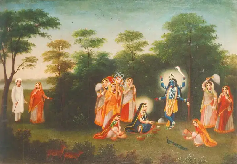 Bengal School (Artist), Krishna Kali, 1910, Painting
