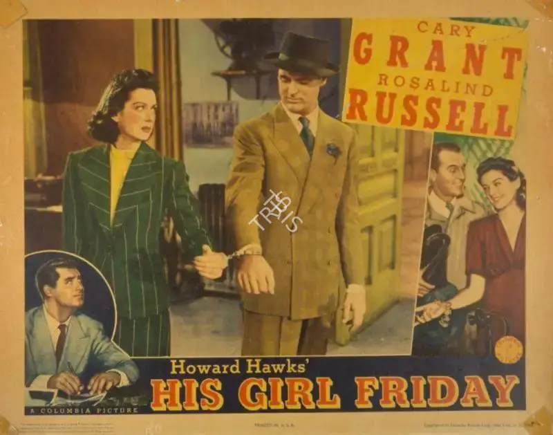 Howard Hawks (Director), His Girl Friday, 1940, Lobby Card