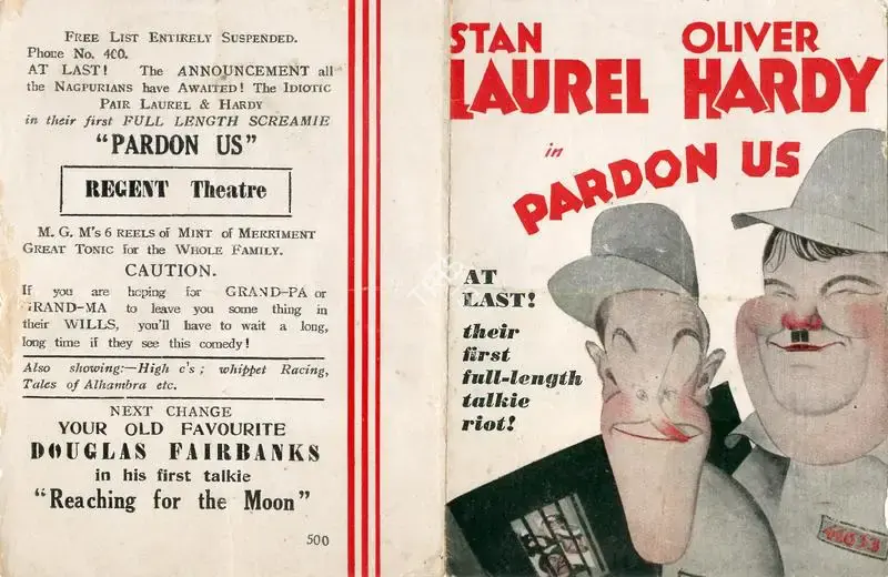 James Parrott (Director), Pardon Us, 1931, Handbill