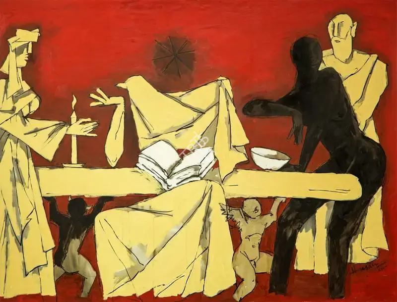 M.F. Husain (Artist), The Last Supper, 2005, Painting