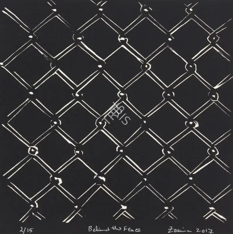 Zarina Hashmi (Artist), Behind the Fence, 2017, Painting