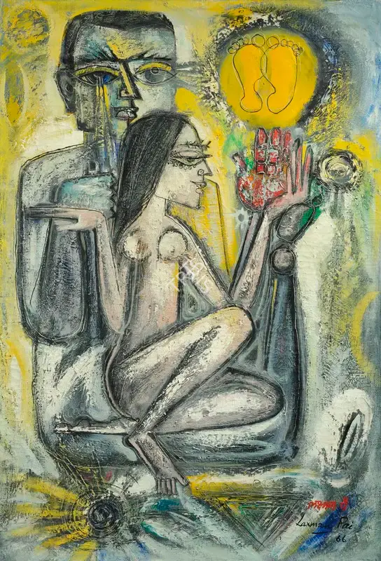 Pai, Laxman (Artist). Asana, 1966 | Painting, Ch.NeY/25.03.25, 2025 · Christie's