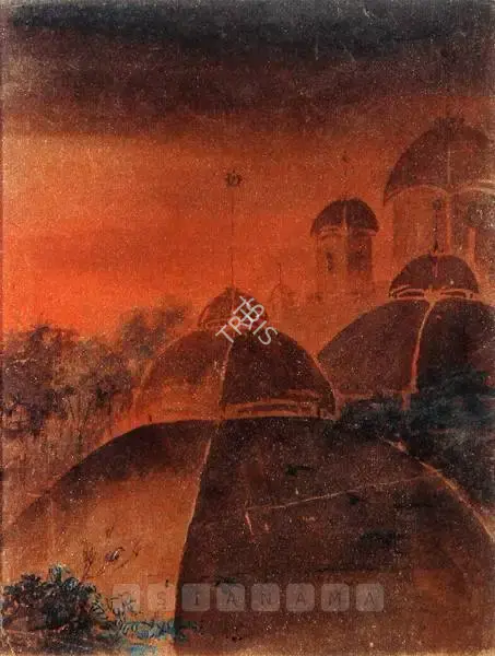 Gaganendranath Tagore (Artist), Temple Tops, Puri, 1925, Painting