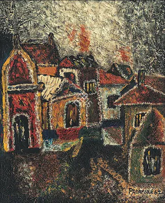 Akbar Padamsee (Artist), Townscape, 1962, Painting