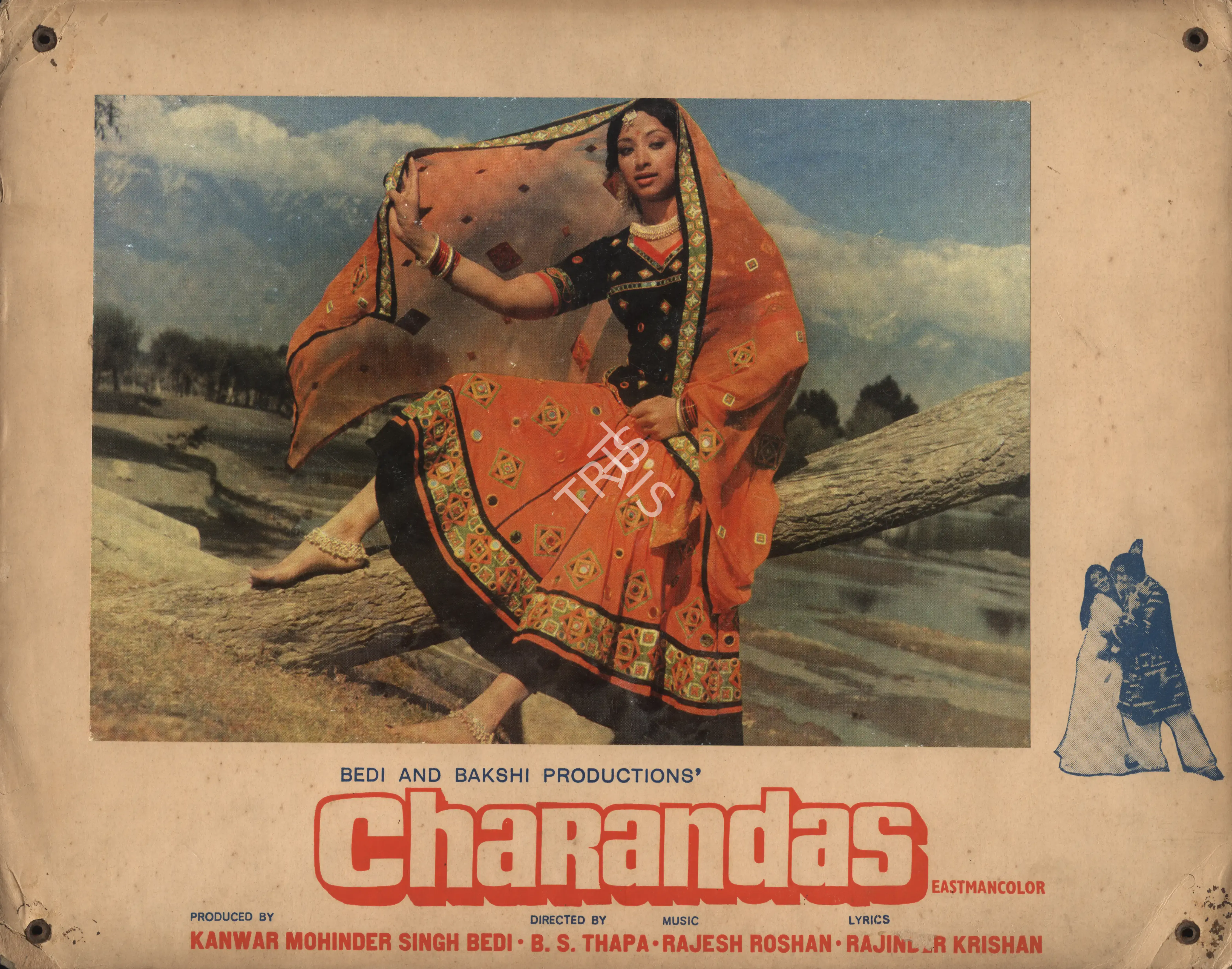 Kanwar Mohinder Singh Bedi (Producer), Charandas, 1977, Photographic Still Mounted on Lobby Card