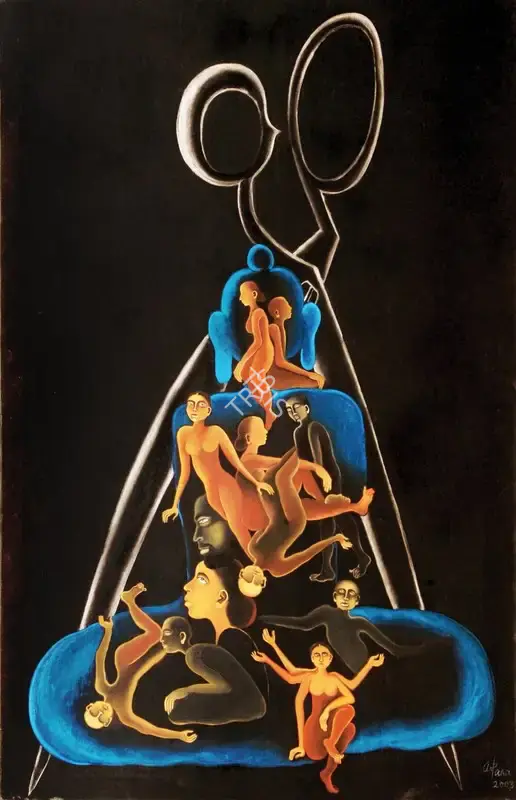 Arpana Caur (Artist), Untitled (Mahakaal), 2003, Painting