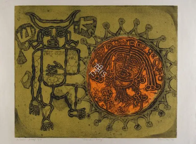 Mumtaz Ali Khan (Artist), Ramdu-Kraj, 1974, Graphic Art