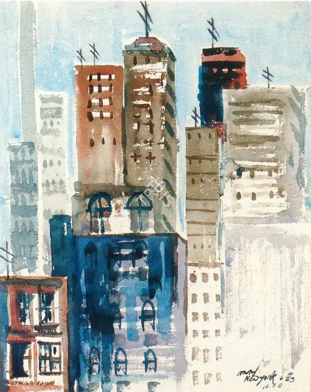 Gopal Ghose (Artist), Manhattan, New York, 1963, Painting