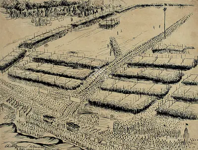 Chittaprosad (Artist), AIKS Conference, Bezwada, 1944, Drawing