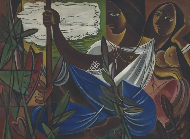 Keyt, George (Artist). Untitled (Two Women amid Plants), 1947 | Painting, Ch.NeY/17.09.14, 2014 · Christie's
