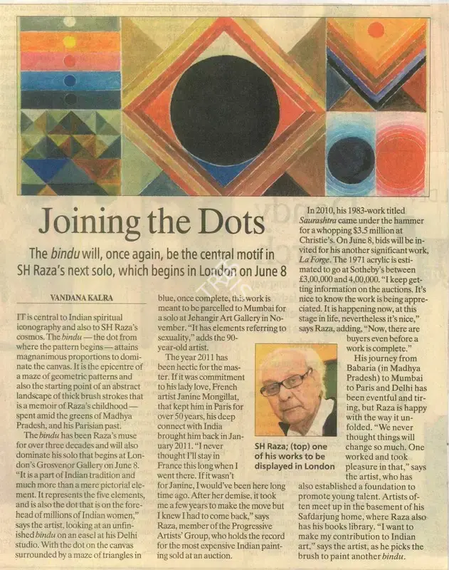 Vandana Kalra (Reporter), Joining the Dots, 2012, Newspaper Clipping