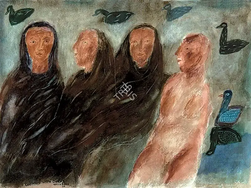 Arpita Singh (Artist), Women with Ducks, 1985, Painting