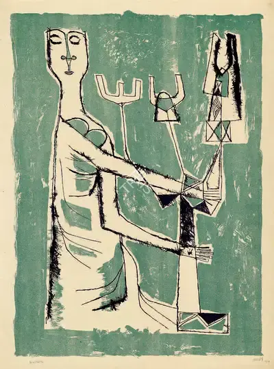 V.S. Gaitonde (Artist), Kultura, 1957, Graphic Art