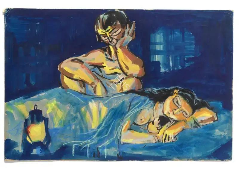 Chittaprosad (Artist), Untitled (Figures), Painting