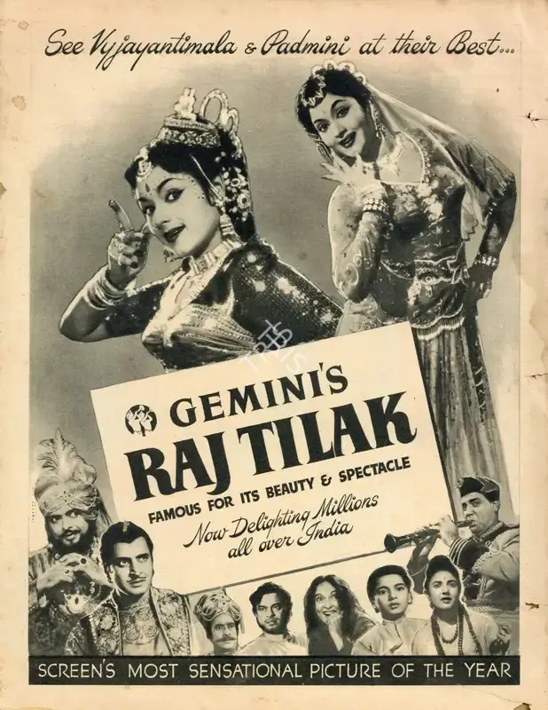 S.S. Vasan (Producer), Raj Tilak, 1958, Advertisement