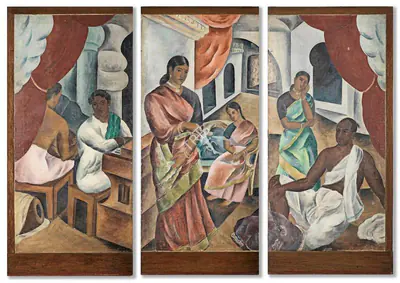 George Keyt (Artist), Triptych 1929, 1929, Painting