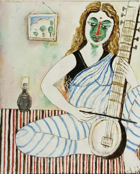 Sen, Paritosh (Artist). Dilruba Player & Kumundini, 2005 | Painting, Ch.NeY/30.03.06, 2006 · Christie's