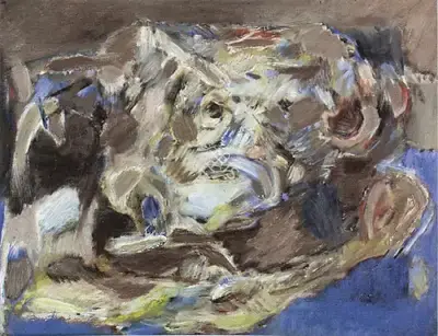 Tyeb Mehta (Artist), Trussed Bull, 1966, Painting