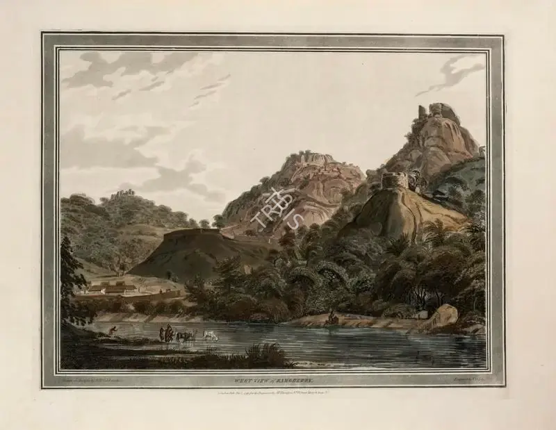 John William Edy (Engraver), West view of Ramgherry , 1793, Engraving