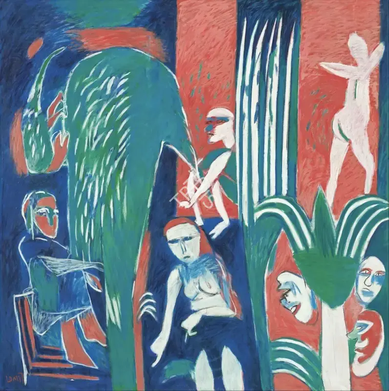 Subramanyan, K.G. (Artist). The Blue Pool, 1993-95 | Painting, AG.Onl/22.02.25, 2025 · Asta Guru