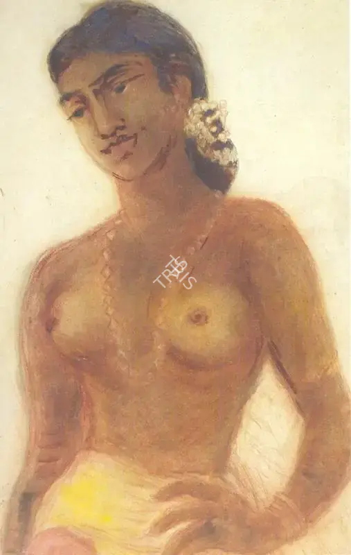 Mukul Dey (Artist), Tribal Girl, Painting