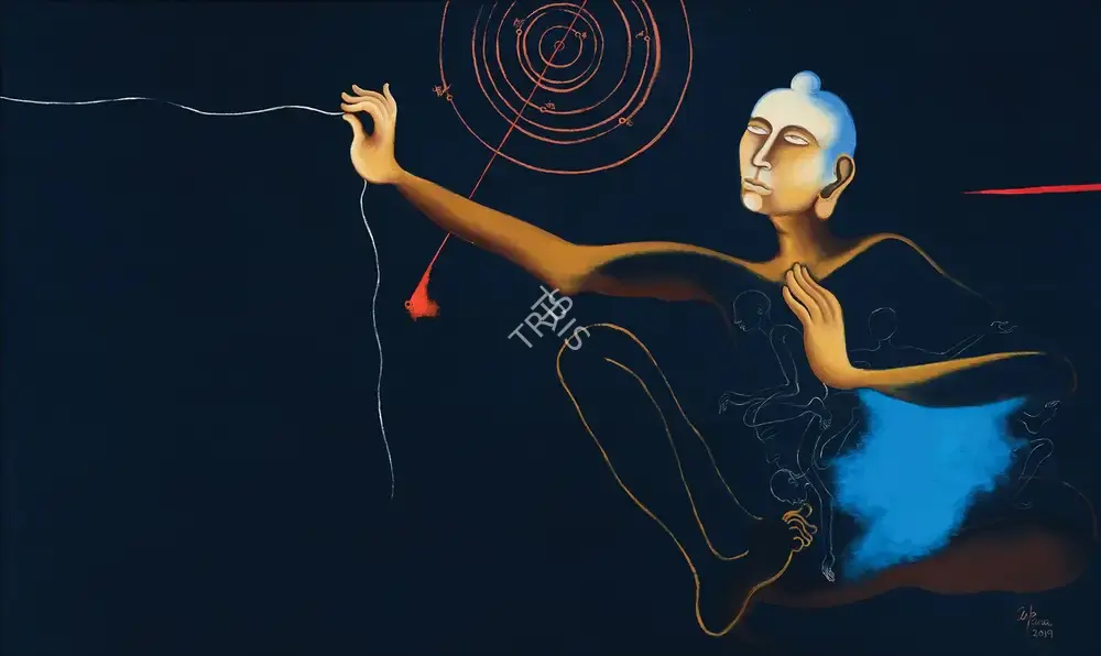 Arpana Caur (Artist), Untitled (The Thread), 2019, Painting