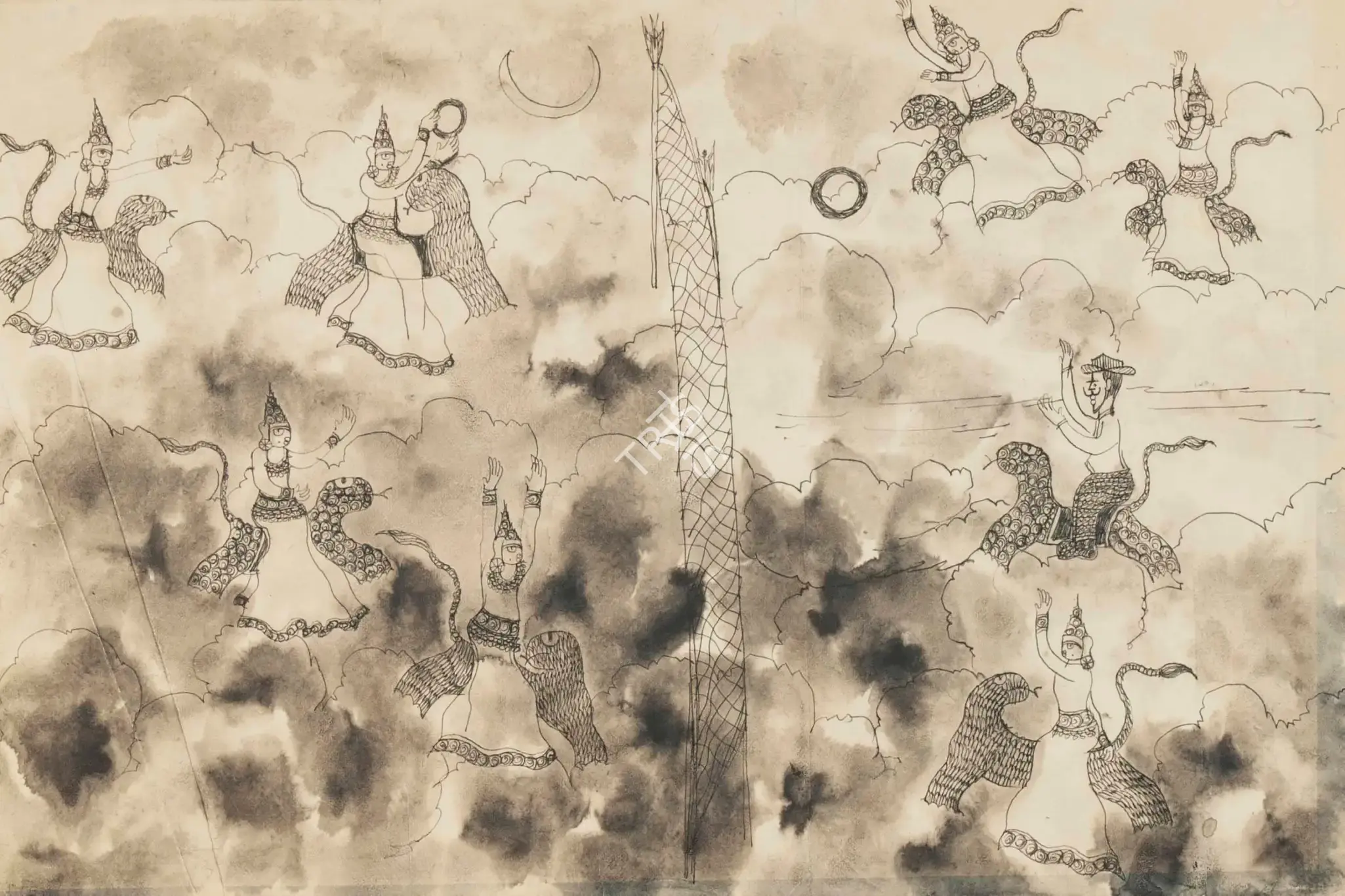 Ramanujam, K. (Artist). Untitled (Angels), n.d. | Painting, Ch.Mum/19.12.13, 2013 · Christie's