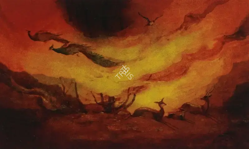 Ganesh Pyne (Artist), Dabanol (Wild Fire), 1956, Painting