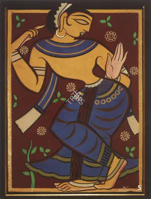 Jamini Roy (Artist), Woman Dancing, 1925, Painting