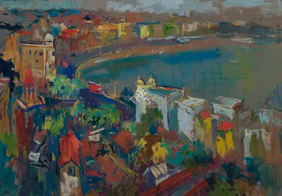S.H. Raza (Artist), View from Malabar Hill, 1940, Painting