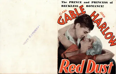 Hunt Stromberg (Producer), Red Dust, 1932, Handbill