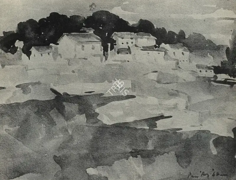 K.C.S. Paniker (Artist), Basavangudi (Blue), 1944, Painting
