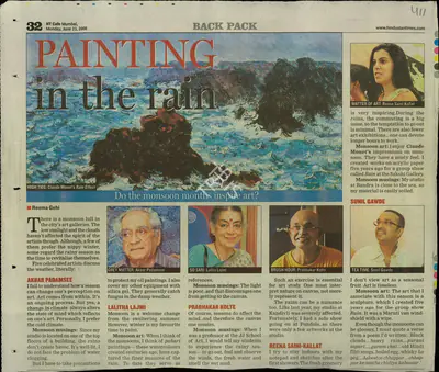 Reema Gehi (Reporter), Painting in the Rain, 2008, Newspaper Clipping