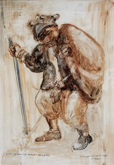 Nalini Malani (Artist), Watering Man, 1991, Painting