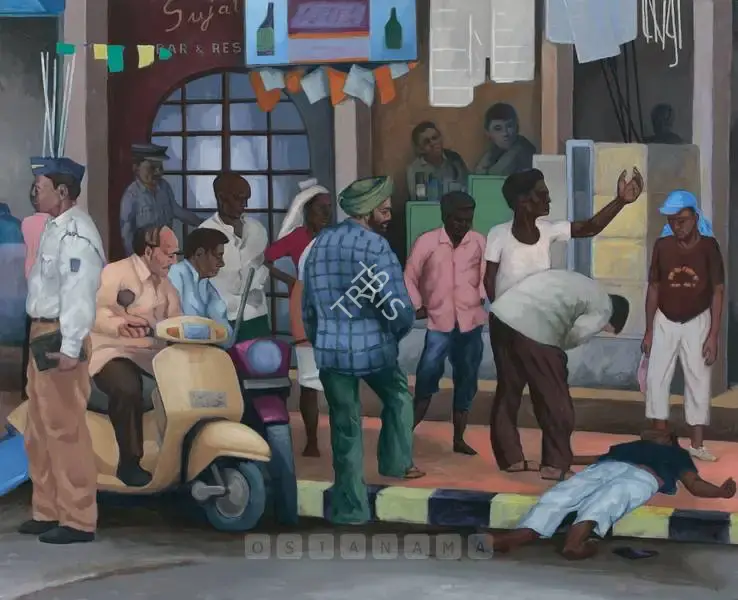 Patwardhan, Sudhir (Artist). Death On The Street, 2006 | Painting, Sa.Onl/09.12.10, 2010 · Saffronart