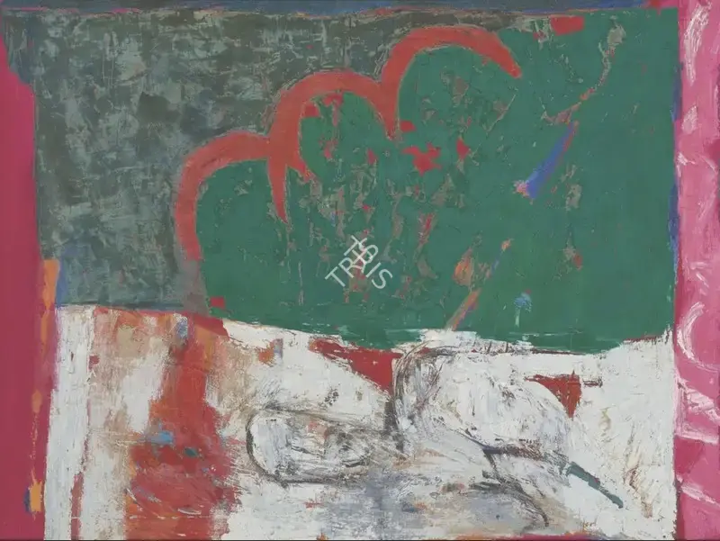 Anjum Singh (Artist), Three Red Clouds Floating Together, 1997, Painting