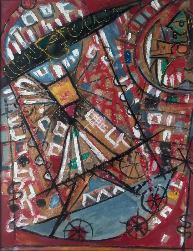 Sen, Sunil Madhav (Artist). Untitled (Rama and Ravana on the Chariot), n.d. | Painting, Pr.Mum/15.07.25, 2025 · Prinseps