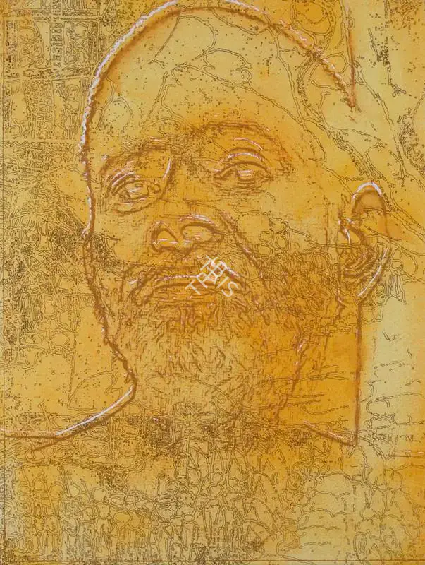 V. Ramesh (Artist), Portrait of Ramana, 2008, Painting